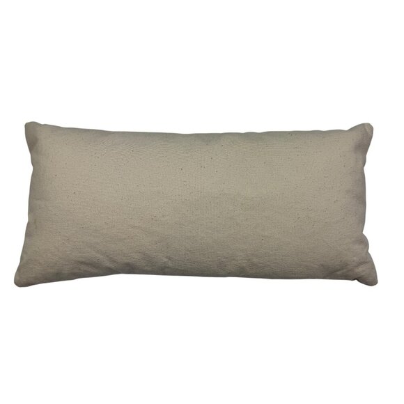 Mud Pie Embroidered Patch Script "Blessed" Decorative Neutral Accent Pillow - Picture 2 of 4